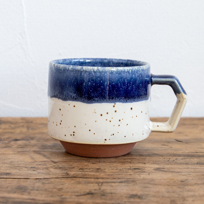 CHIPS/チップス　stack mug　WHITE-NAVY DROP　美濃焼