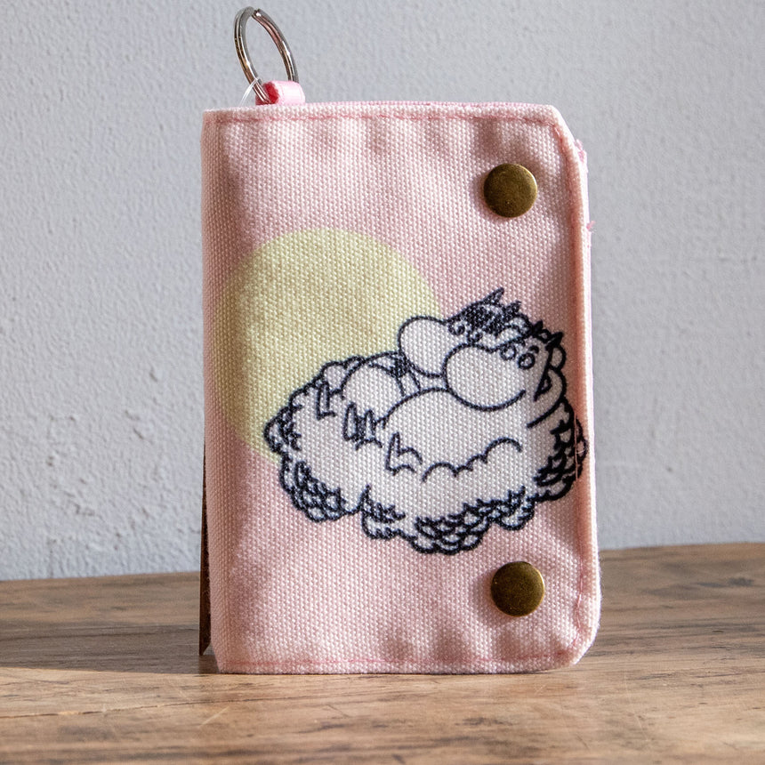 Moomin/ムーミン 　ムーミン 雲に乗る キャンバス ウォレット　ピンク