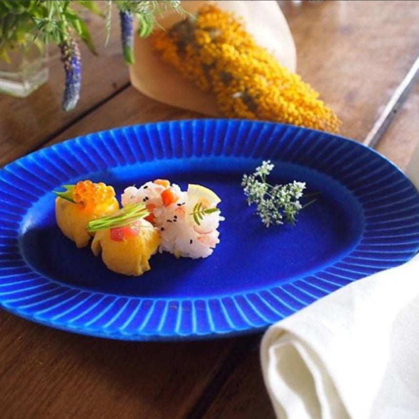 SAKUZAN/作山窯 Stripe オーバルミニ　小皿