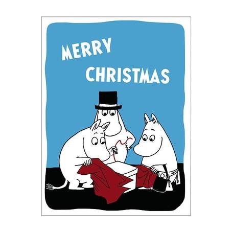 ムーミン　Putinki　プティンキ　クリスマスグリーティングカード　Moomin　メリークリスマス　ブルー